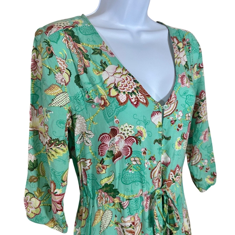 Floral Maxi Dress Womens Small Sunday Mi Amor Spring Mint Green country Anthro